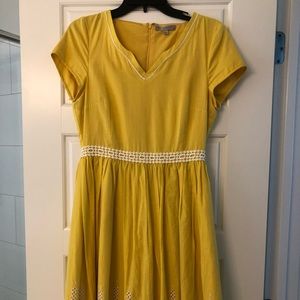 Yellow knee length dress